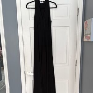 Elegant Black Halter Maxi Dress